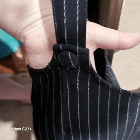 Navy Pinstripe Suspender Skirt Size M - Picture 8 of 8